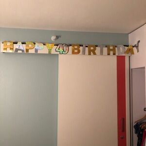 🐰 Holographic 40th Birthday Banner
